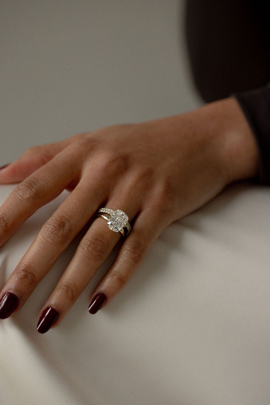 Cushion Lab-Grown Diamond Matte Band Solitaire Engagement Ring