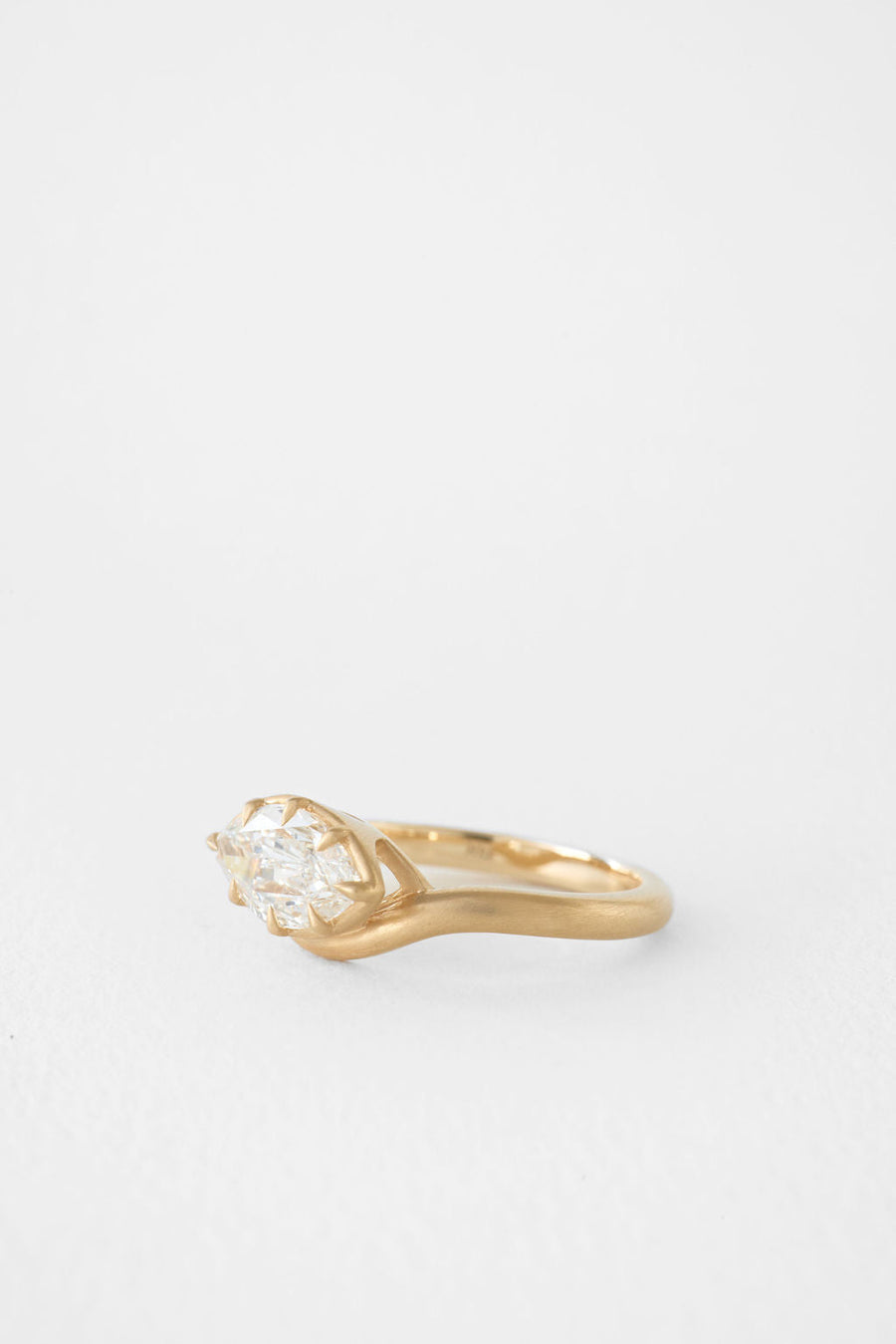 East-West Marquise Lab-Grown Diamond Signet Bezel Engagement Ring