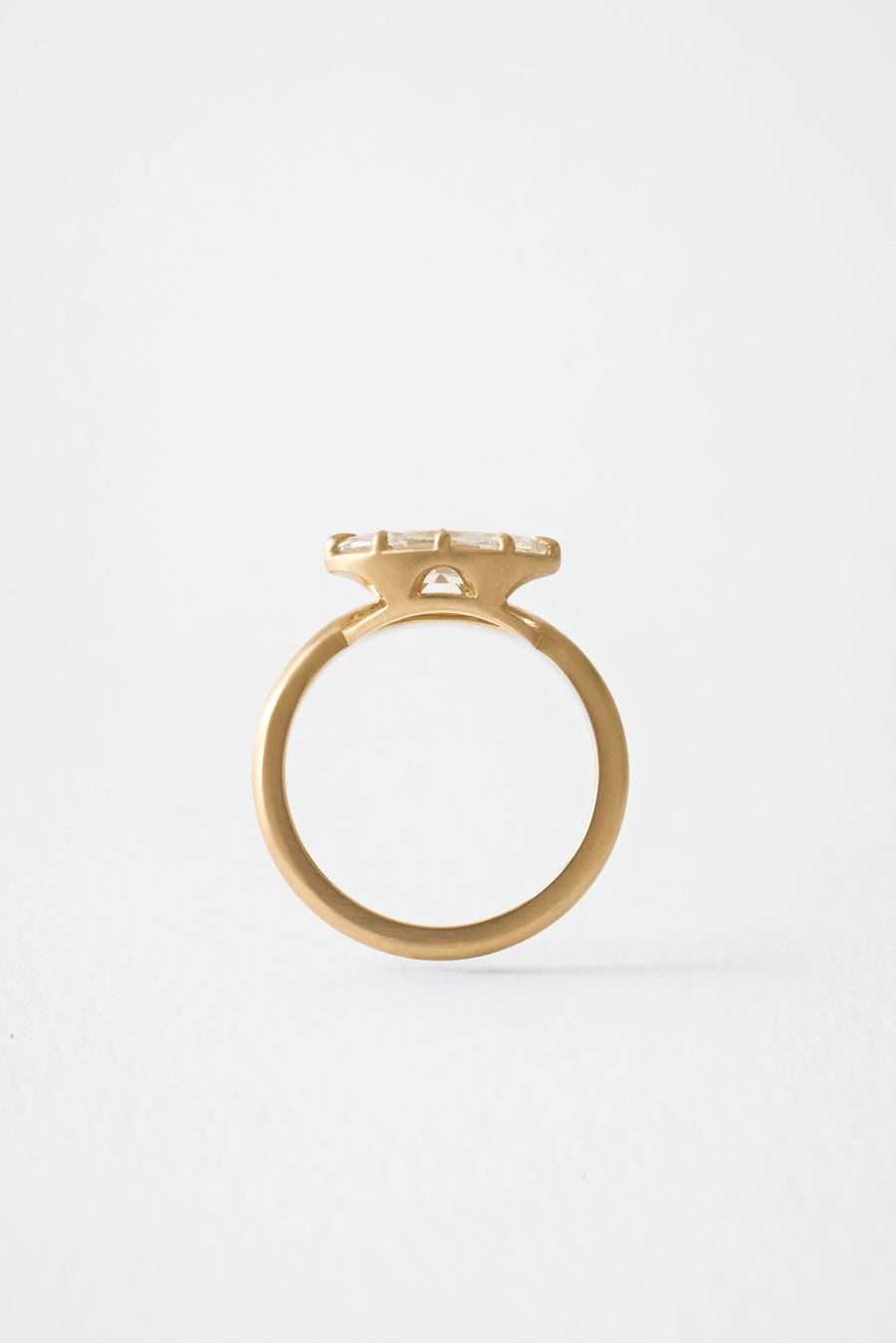 East-West Marquise Lab-Grown Diamond Signet Bezel Engagement Ring