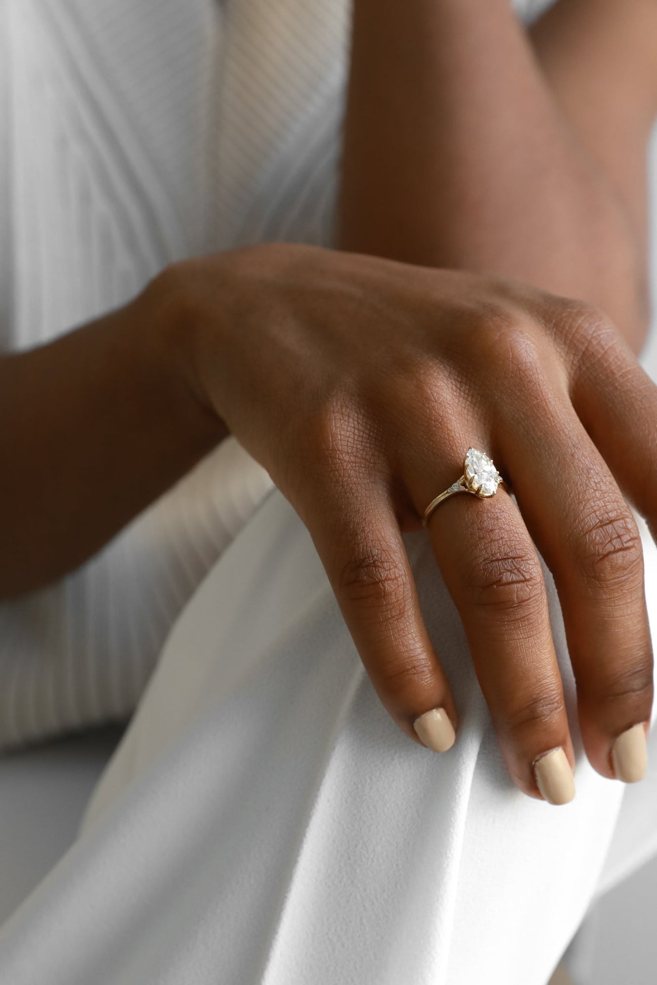 Marquise Lab-Grown Diamond Vintage Cluster Engagement Ring