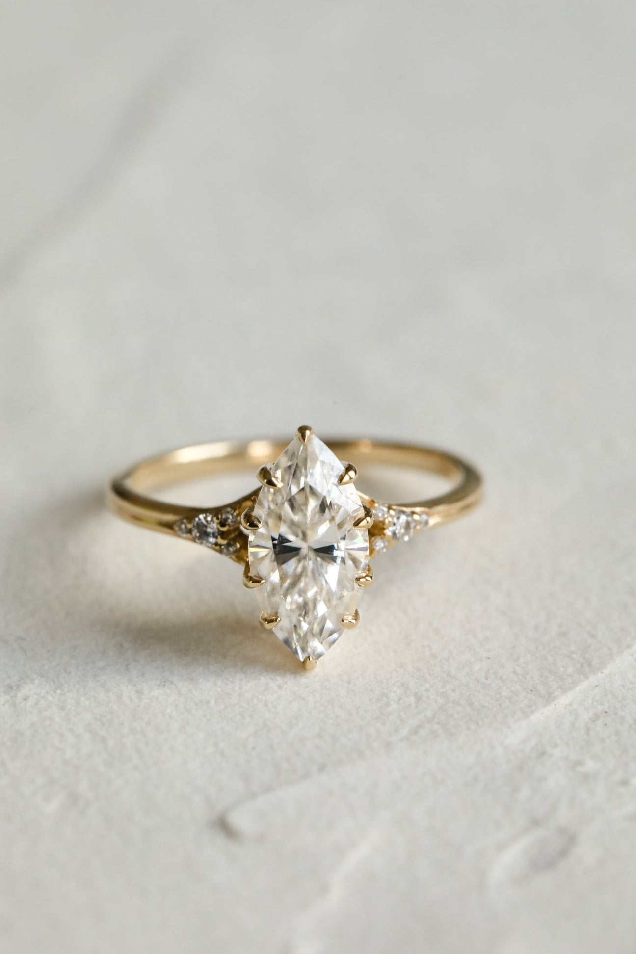 Marquise Lab-Grown Diamond Vintage Cluster Engagement Ring
