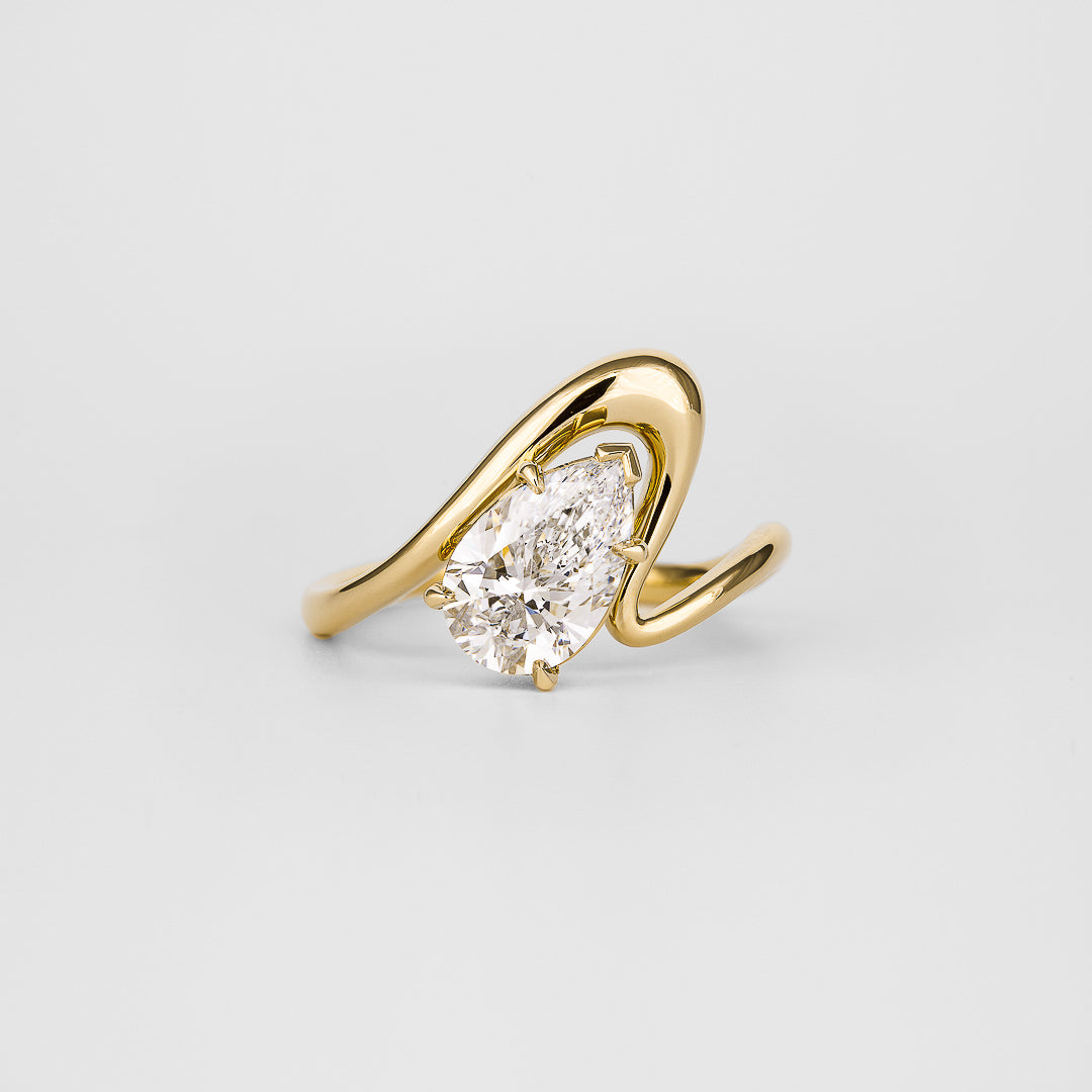 Pear Lab-Grown Diamond Sculpted Wrap Engagement Ring
