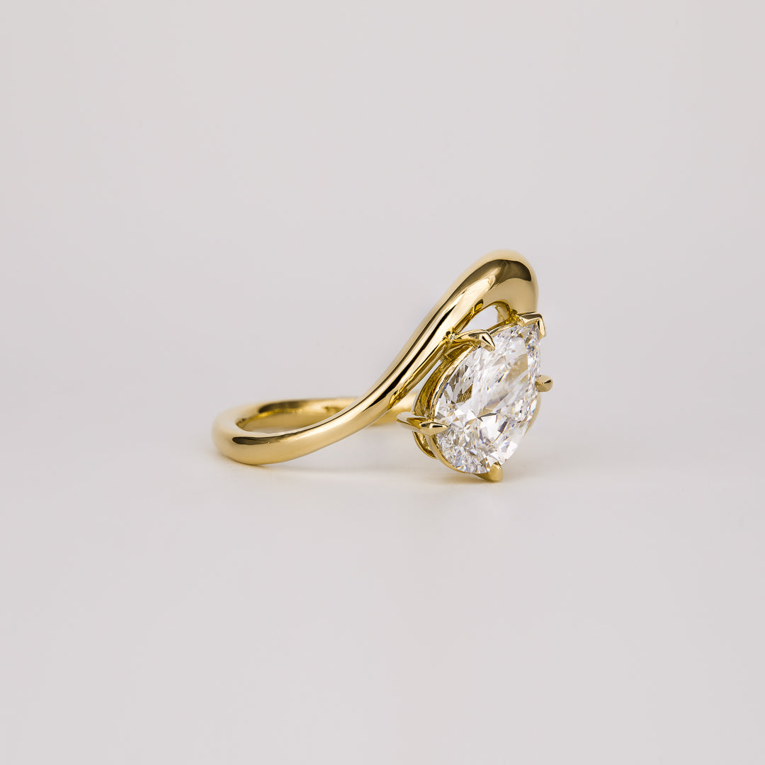 Pear Lab-Grown Diamond Sculpted Wrap Engagement Ring