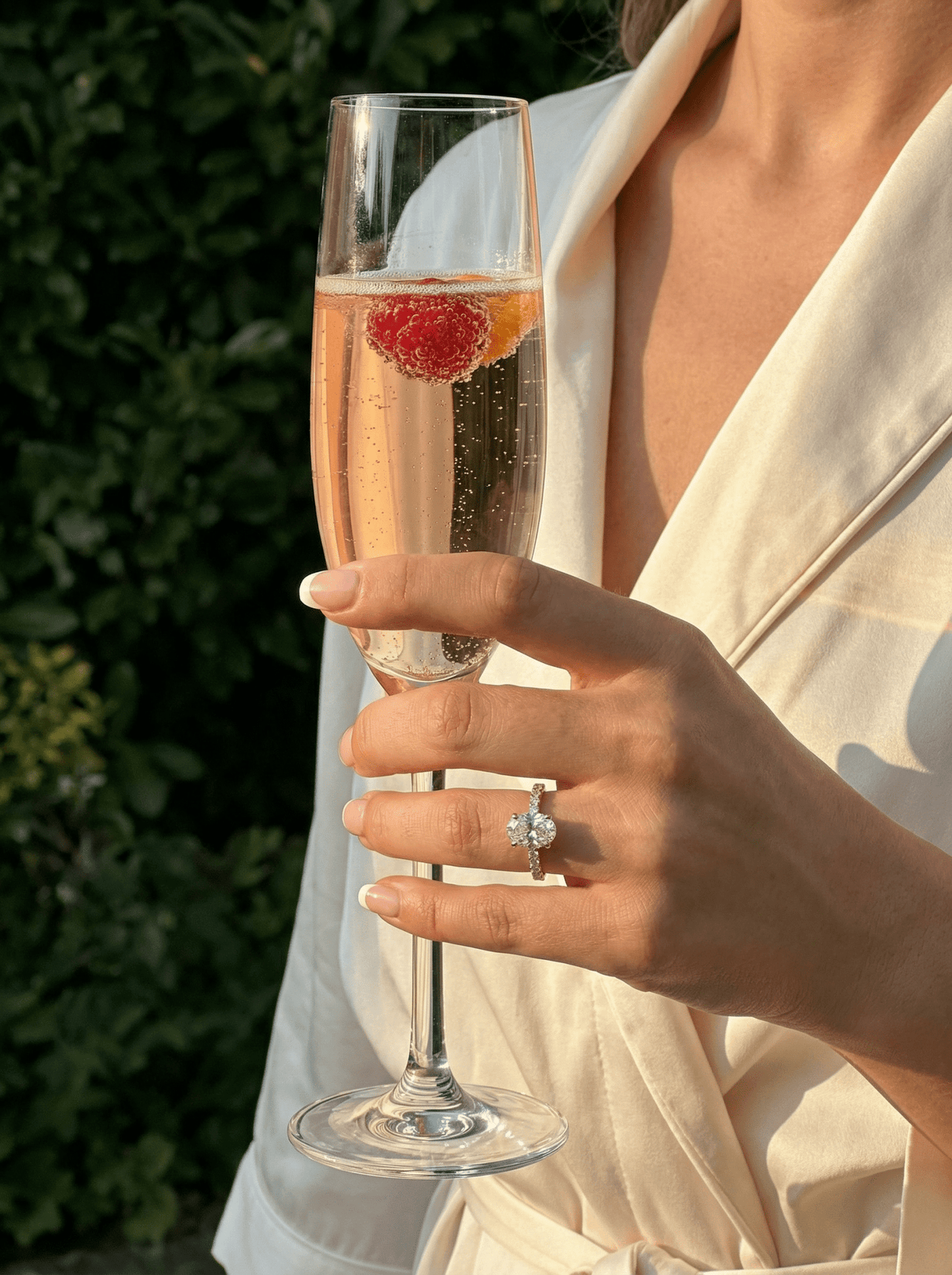 Oval Lab-Grown Diamond Solitaire Pavé Band Ring