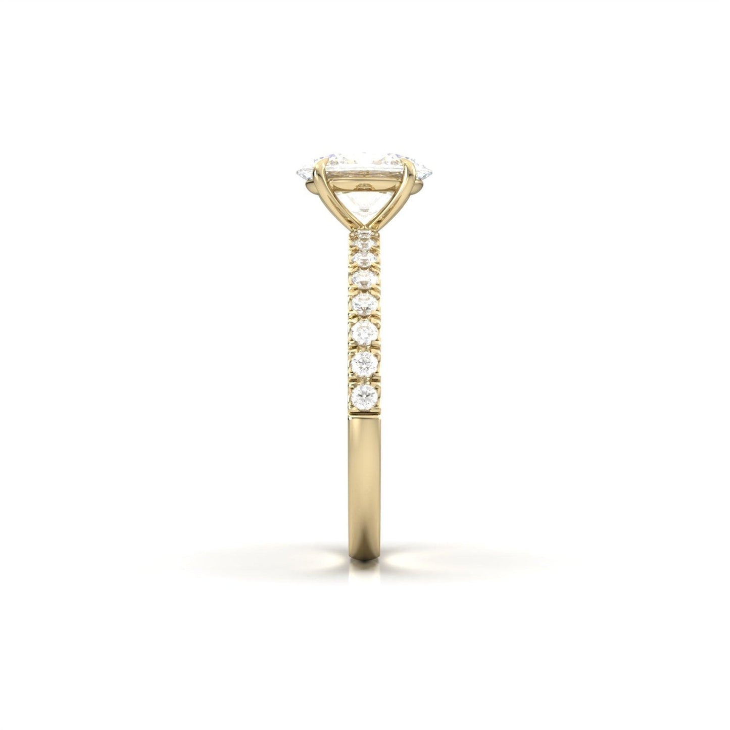 Oval Lab-Grown Diamond Solitaire Pavé Band Ring