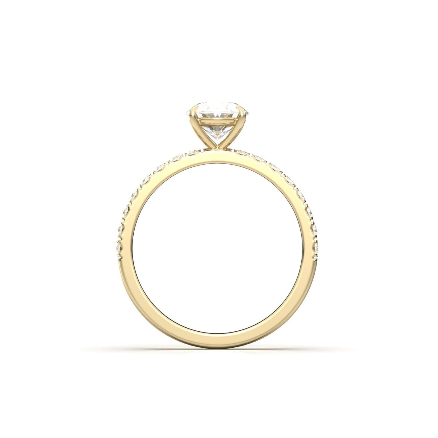 Oval Lab-Grown Diamond Solitaire Pavé Band Ring