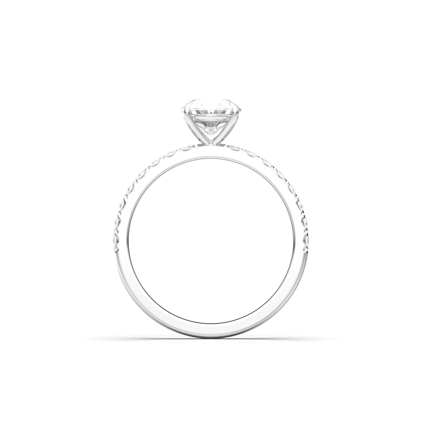Oval Lab-Grown Diamond Solitaire Pavé Band Ring