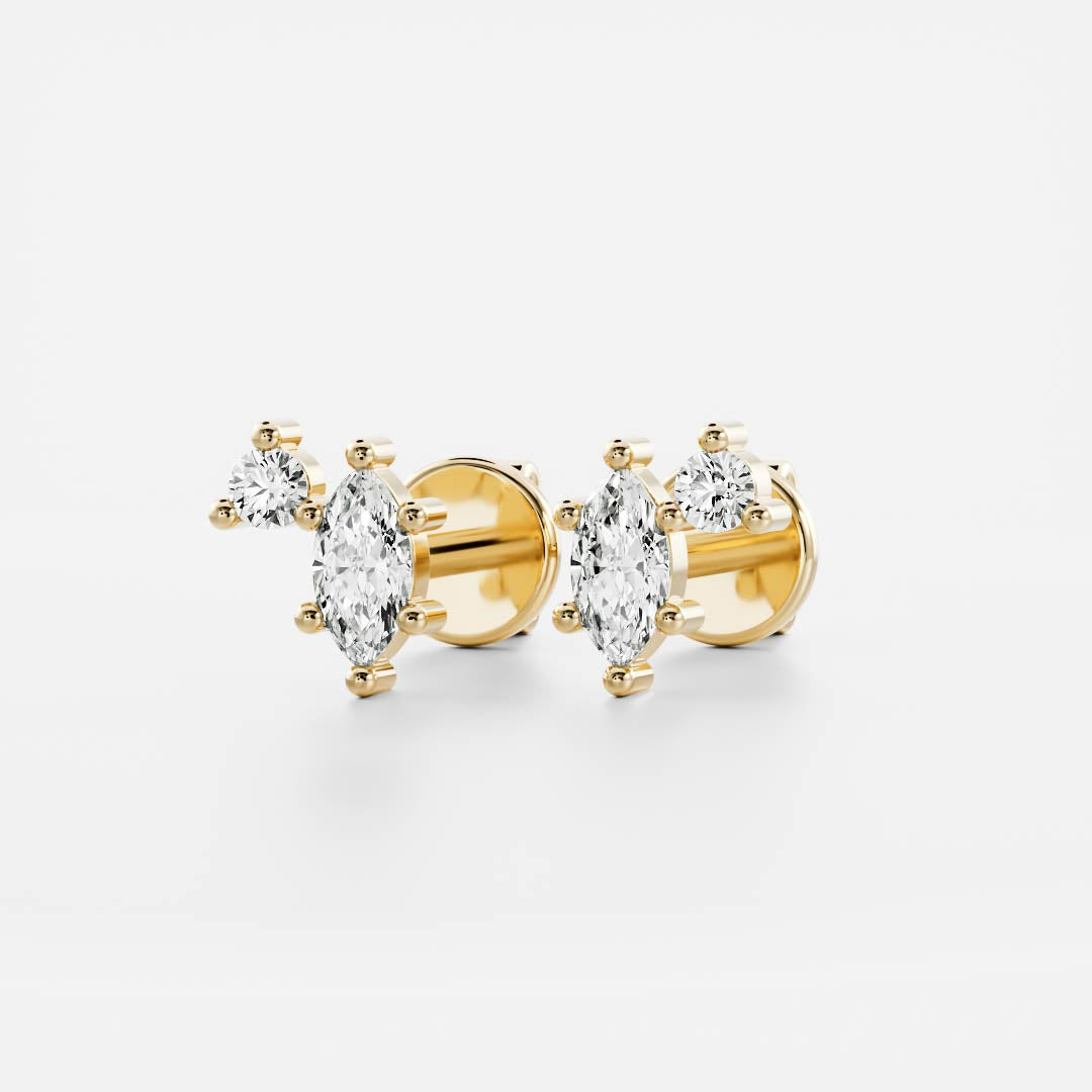 The Hera Marquise & Round Lab-Grown Diamond Studs