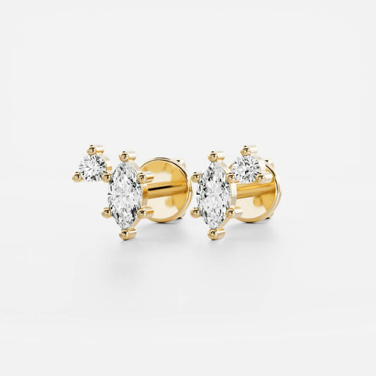 The Hera Marquise & Round Lab-Grown Diamond Studs
