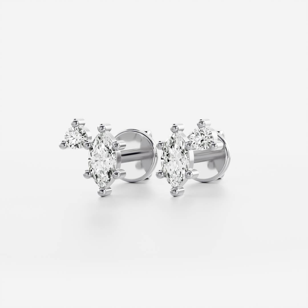 The Hera Marquise & Round Lab-Grown Diamond Studs
