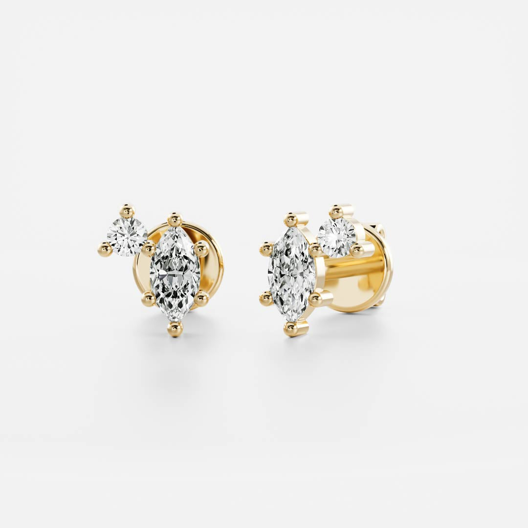 The Hera Marquise & Round Lab-Grown Diamond Studs