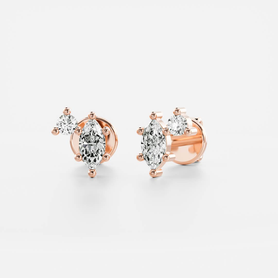 The Hera Marquise & Round Lab-Grown Diamond Studs