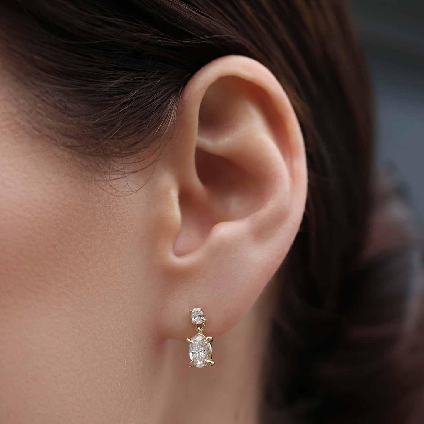 The Aria Oval Cut Lab-Grown Diamond Drop Earrings