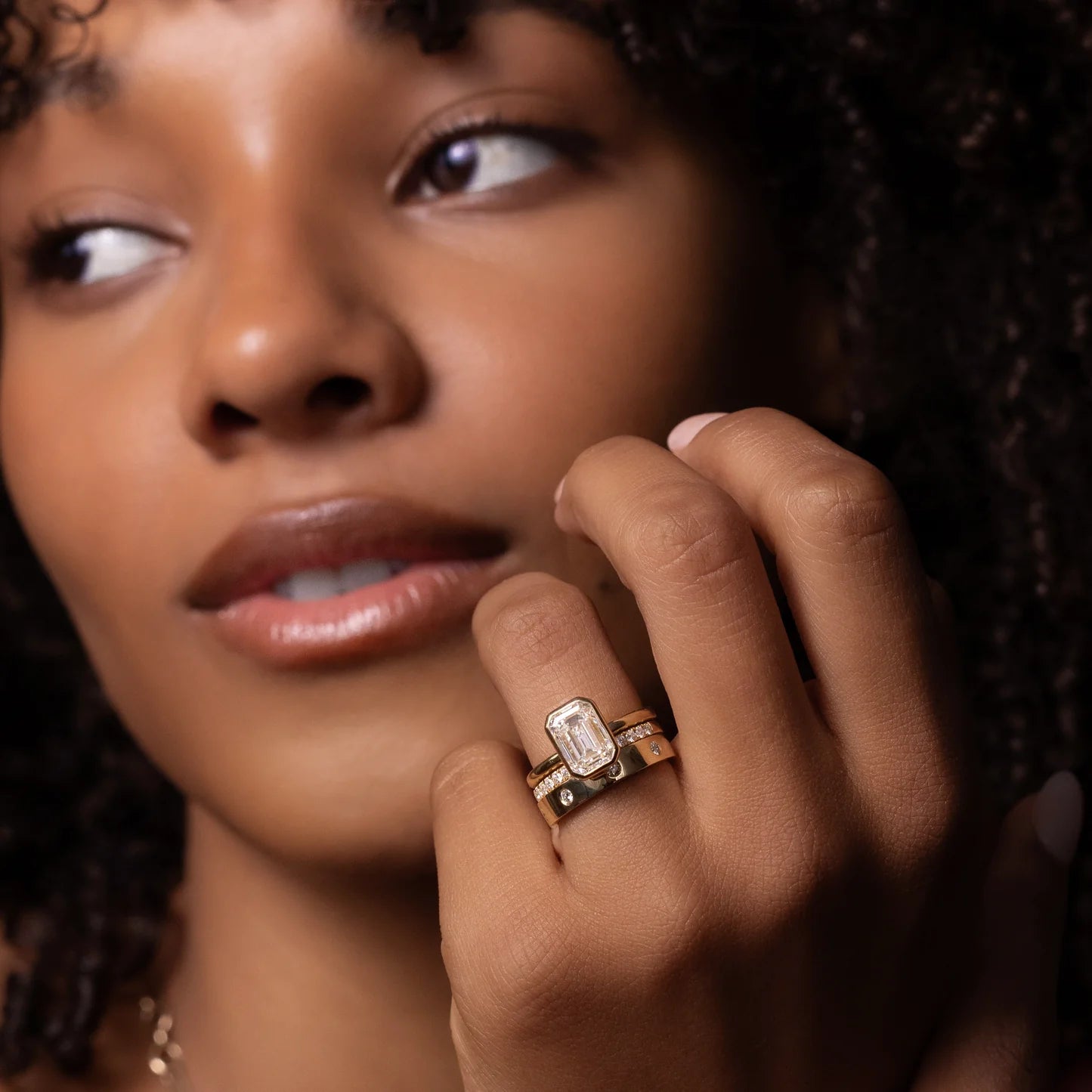 Radiant Cut Lab-Grown Diamond Bezel Solitaire Engagement Ring