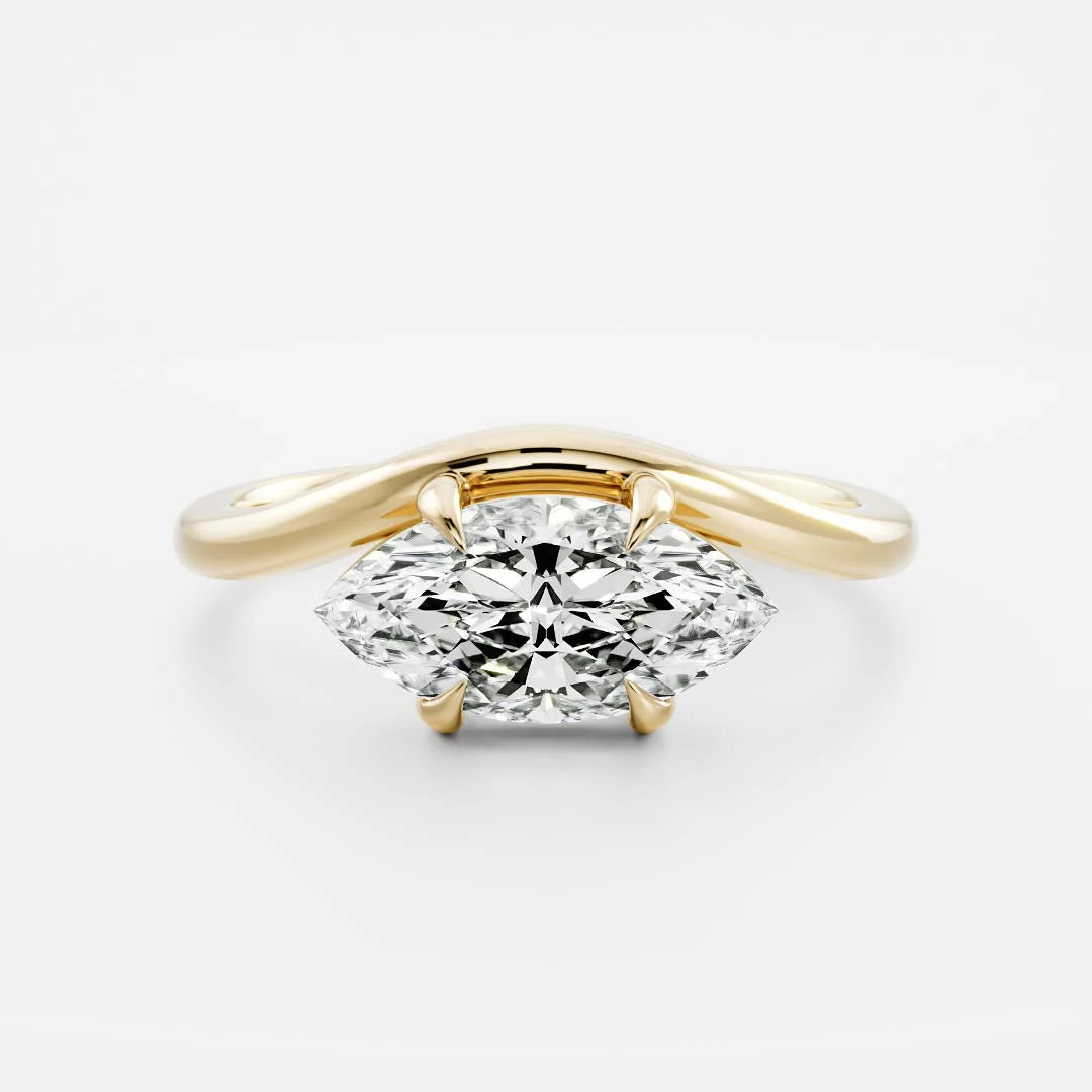 East-West Marquise Lab-Grown Diamond Solitaire Engagement Ring