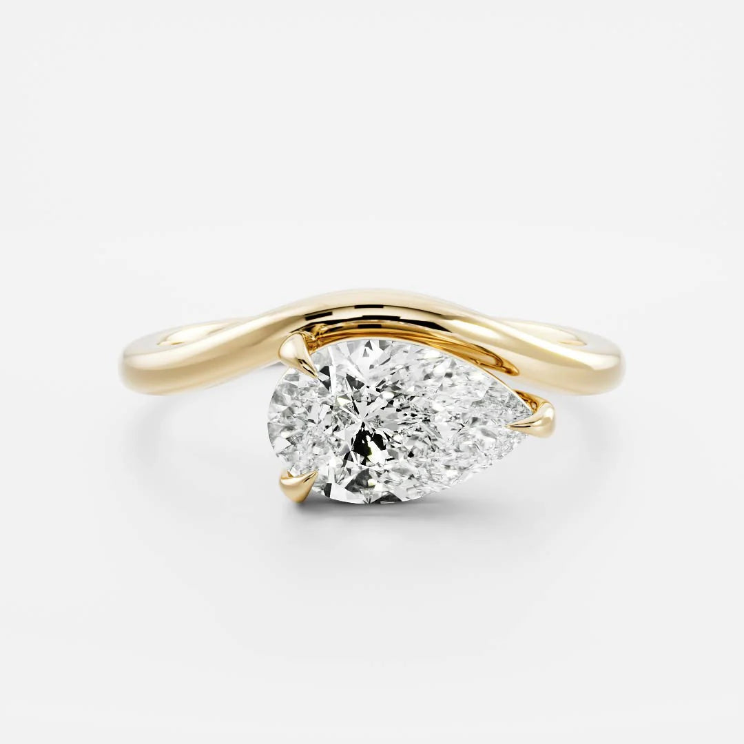 Pear Lab-Grown Diamond Bypass Solitaire Engagement Ring