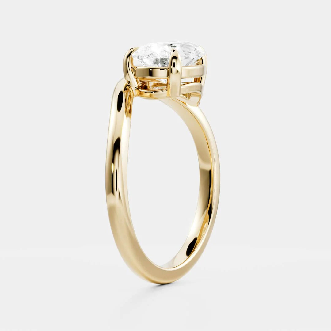 Pear Lab-Grown Diamond Bypass Solitaire Engagement Ring