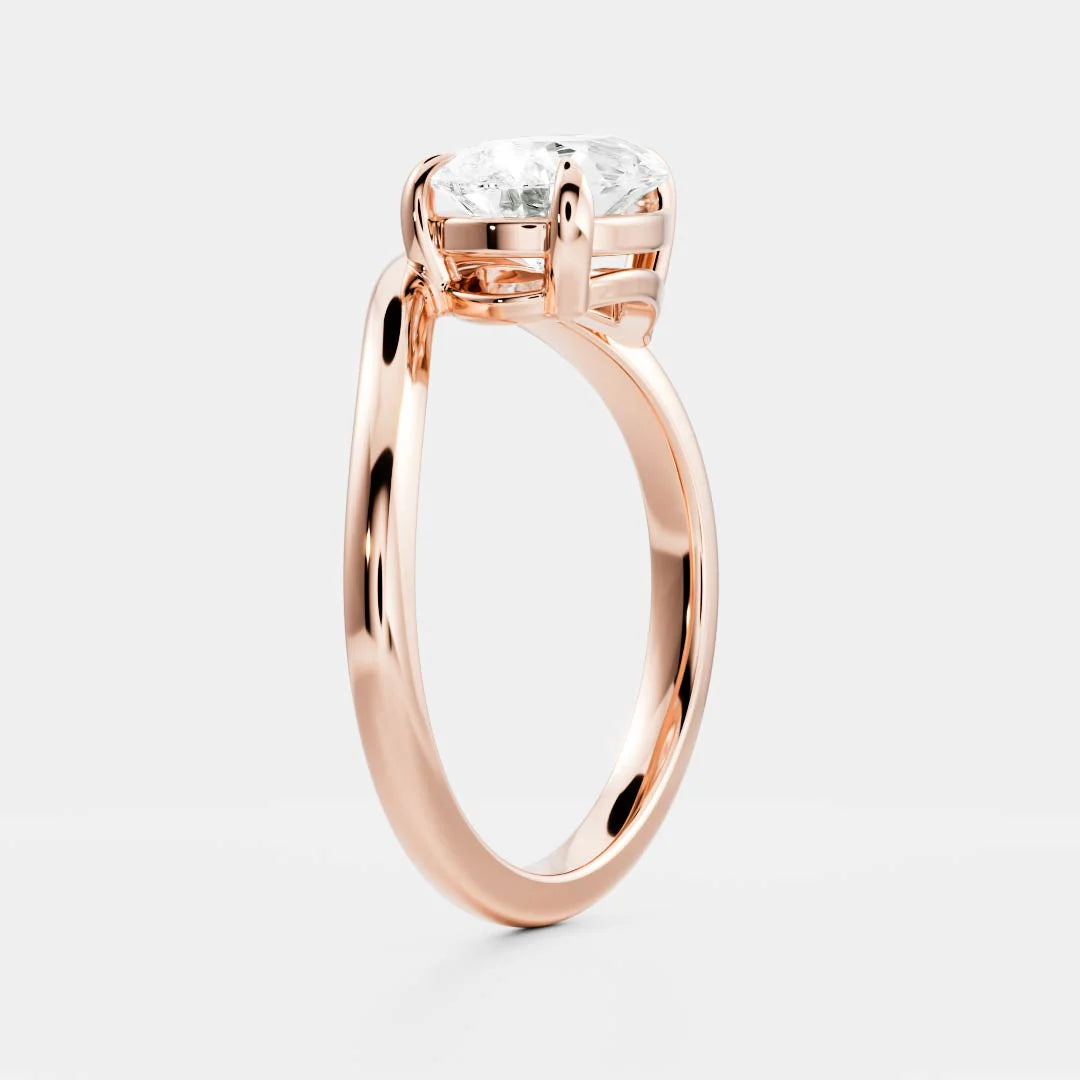 Pear Lab-Grown Diamond Bypass Solitaire Engagement Ring