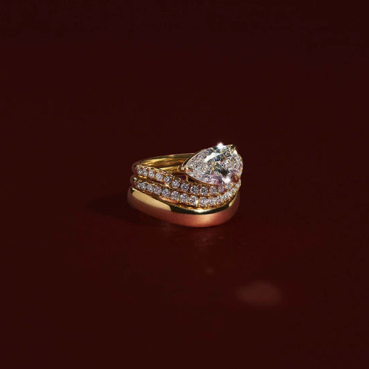 Pear Lab-Grown Diamond Bypass Solitaire Engagement Ring