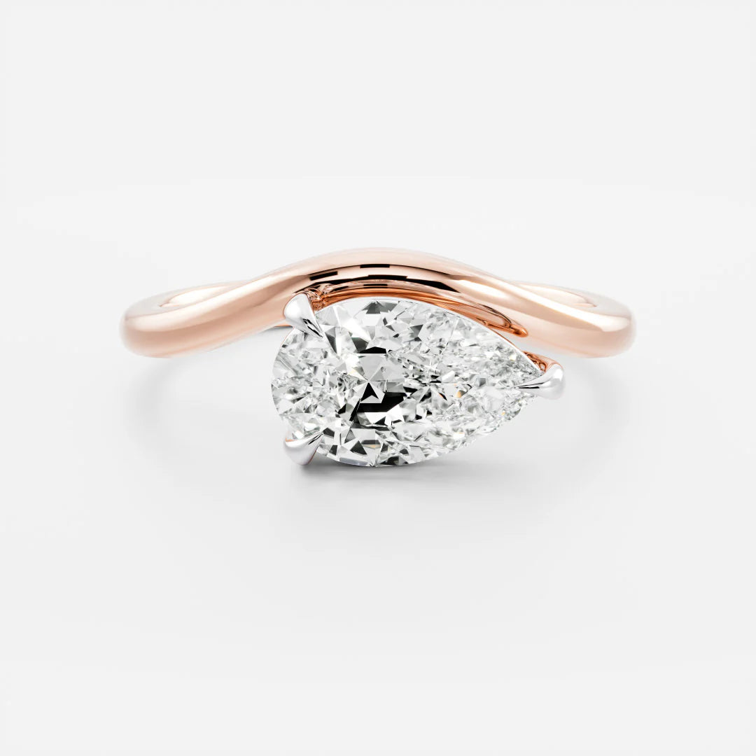 Pear Lab-Grown Diamond Bypass Solitaire Engagement Ring