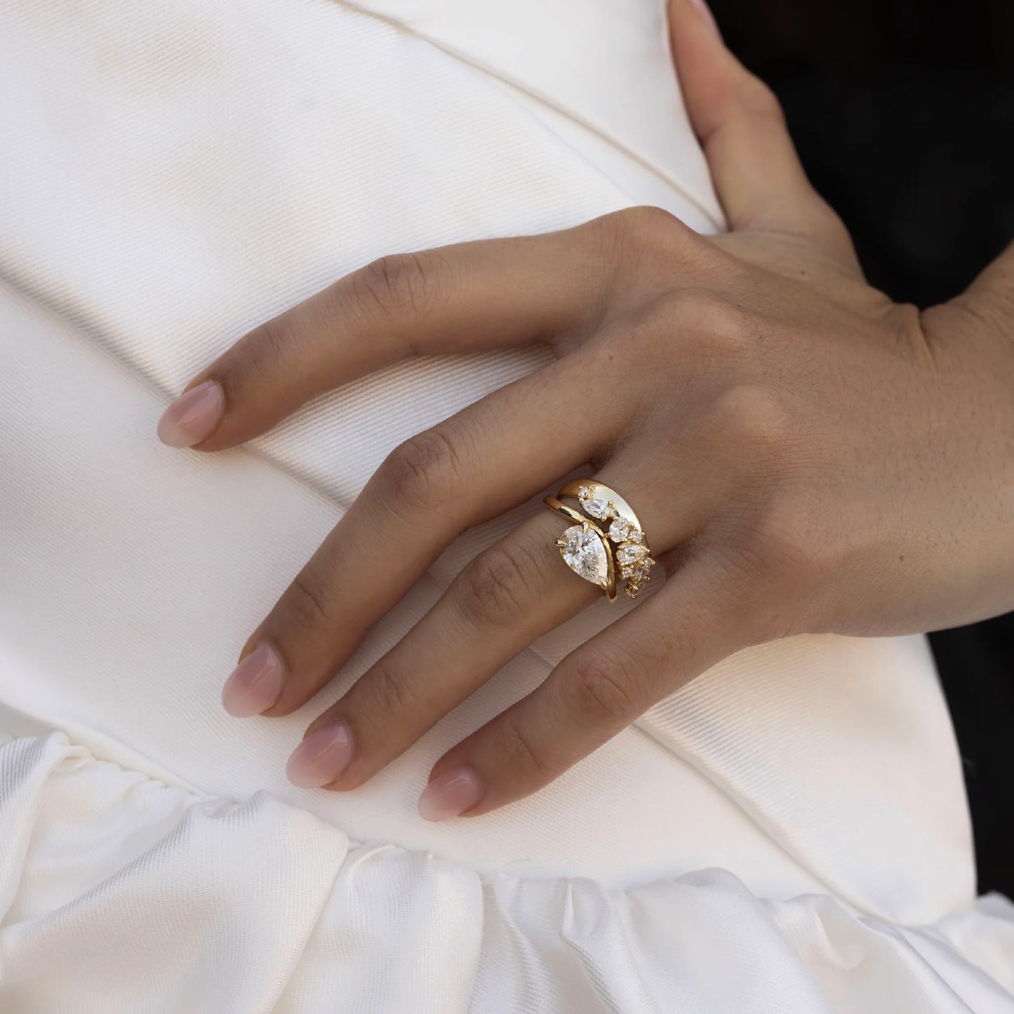Pear Lab-Grown Diamond Bypass Solitaire Engagement Ring