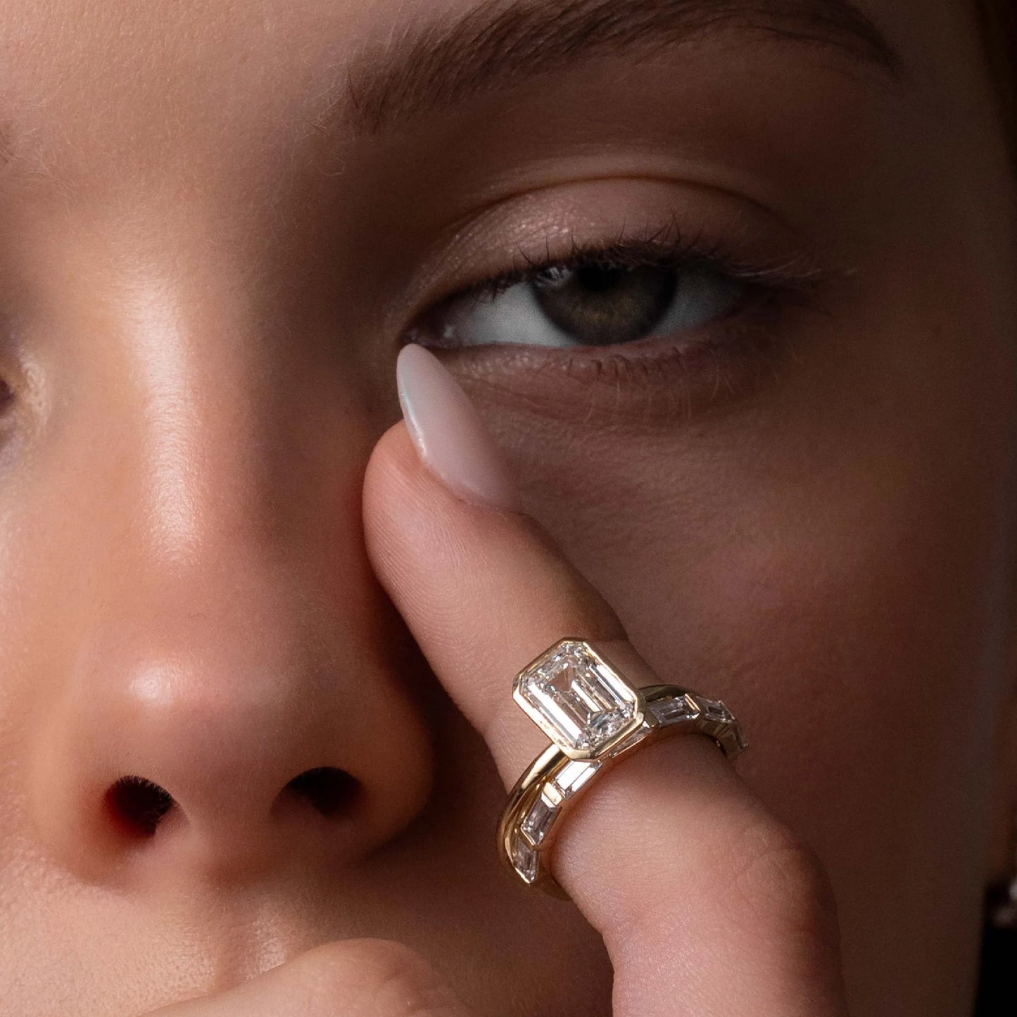 Emerald Cut Lab-Grown Diamond Bezel Solitaire Engagement Ring