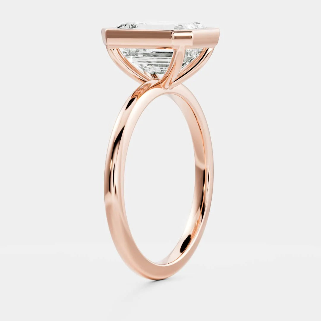 Radiant Cut Lab-Grown Diamond Bezel Solitaire Engagement Ring