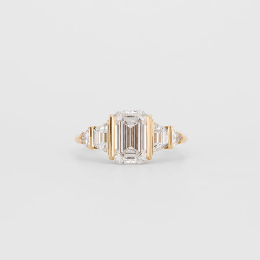 Elongated Cushion Lab-Grown Diamond Flat Band Engagement Ring