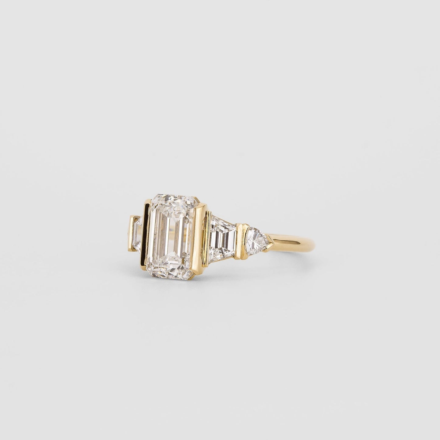 Elongated Cushion Lab-Grown Diamond Flat Band Engagement Ring