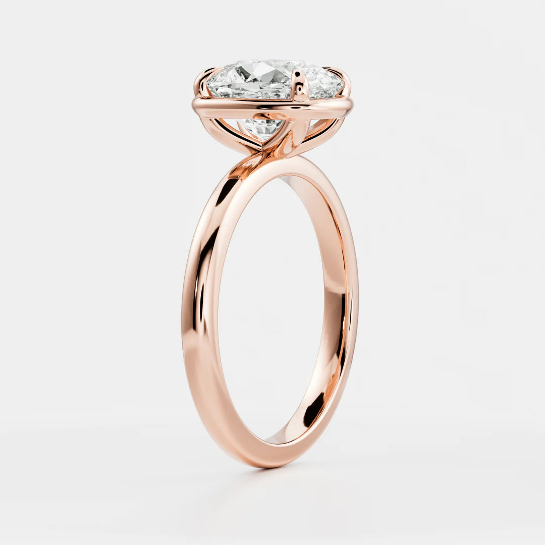 Cushion Cut Lab-Grown Diamond Bezel & Multi-Prong Engagement Ring