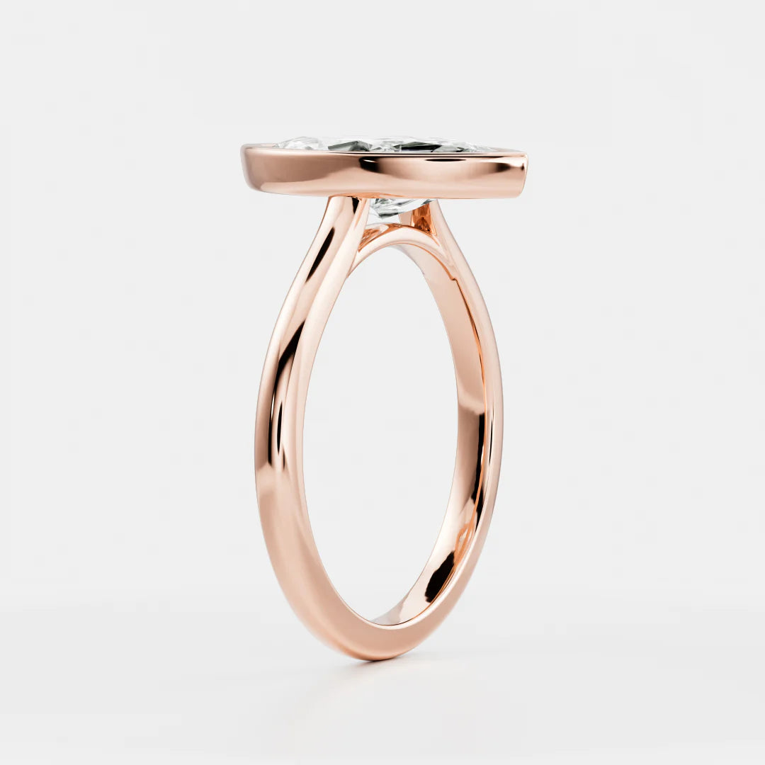 Marquise Lab-Grown Diamond Full Bezel Engagement Ring
