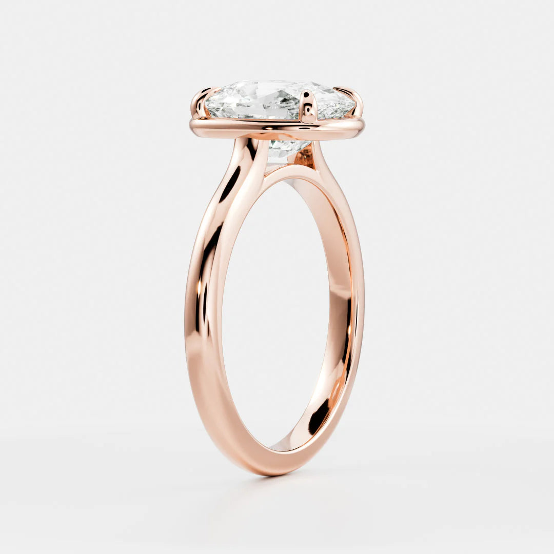 Cushion Cut Lab-Grown Diamond Bezel & 4-Prong Engagement Ring