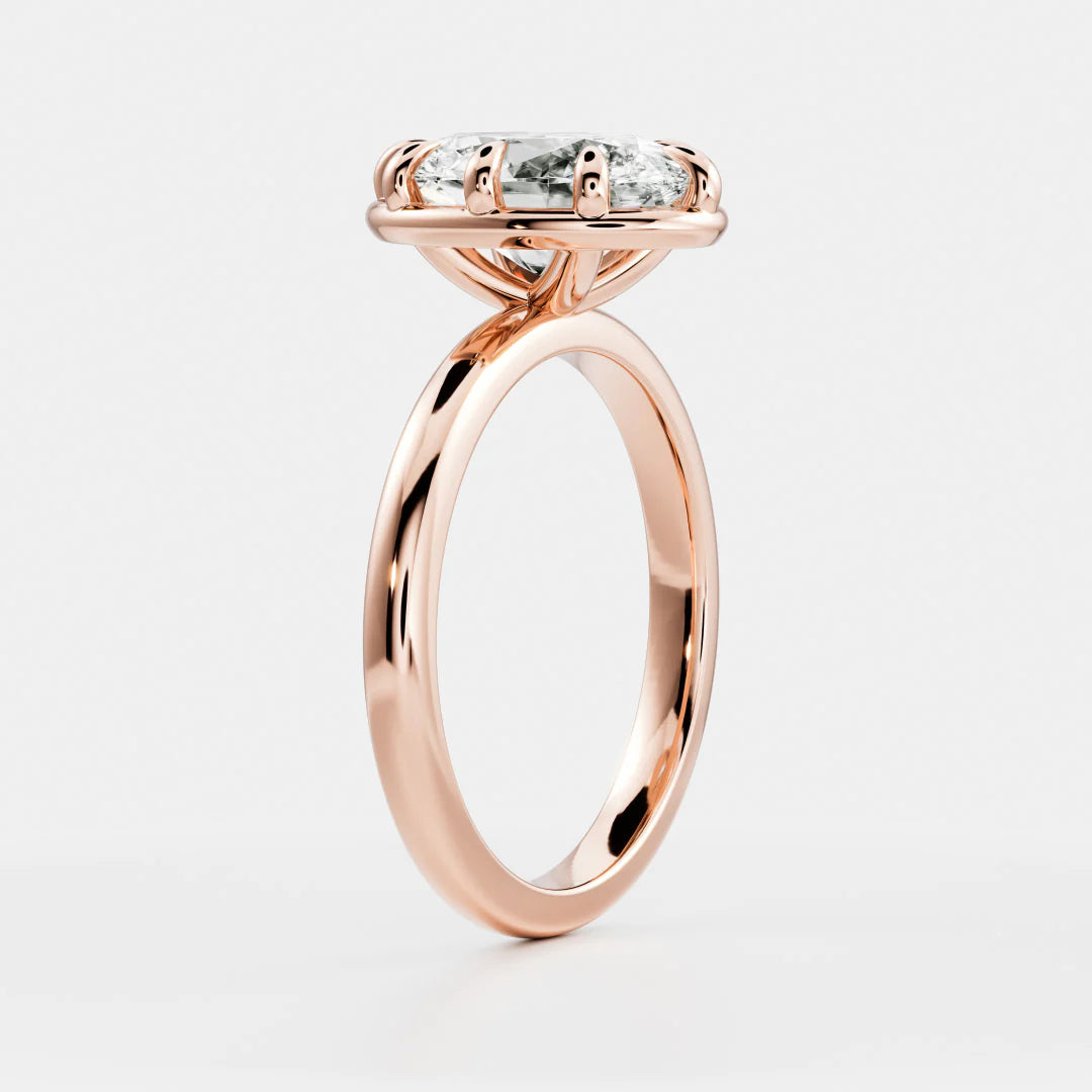 Oval Cut Lab-Grown Diamond Bezel & Multi-Prong Engagement Ring