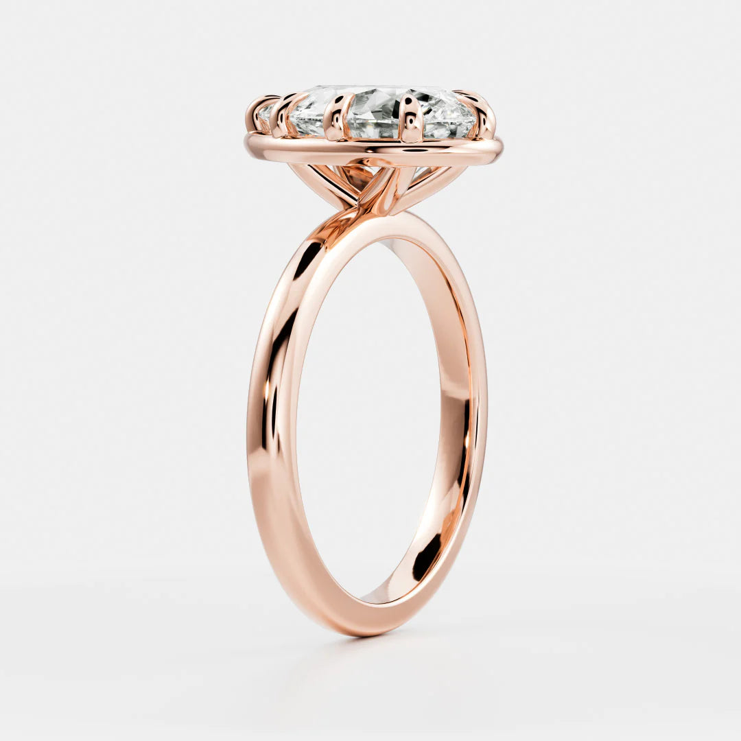 Pear Shaped Lab-Grown Diamond Bezel & Claw Prong Engagement Ring