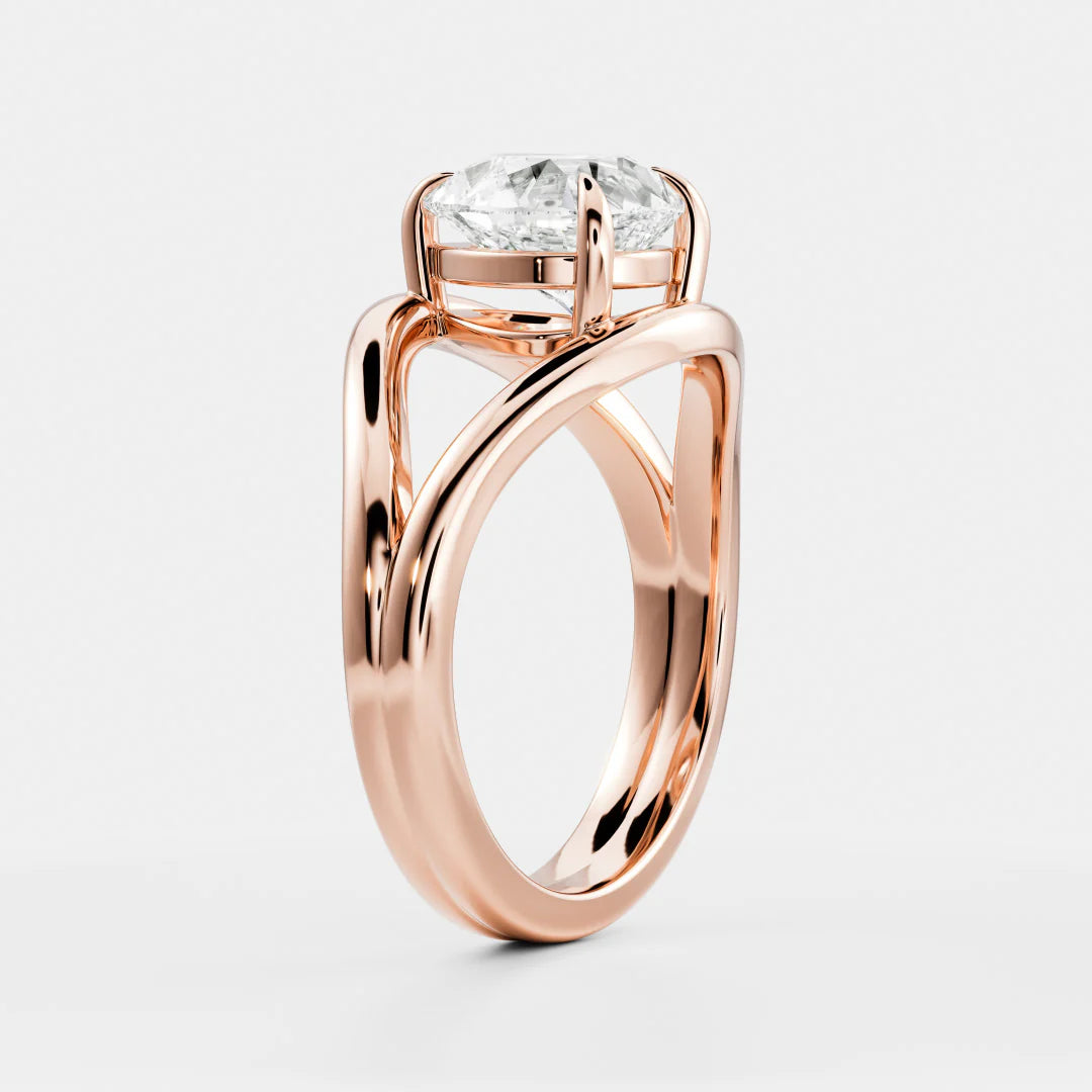 Pear Cut Lab-Grown Diamond Solitaire Engagement Ring with Split Shank