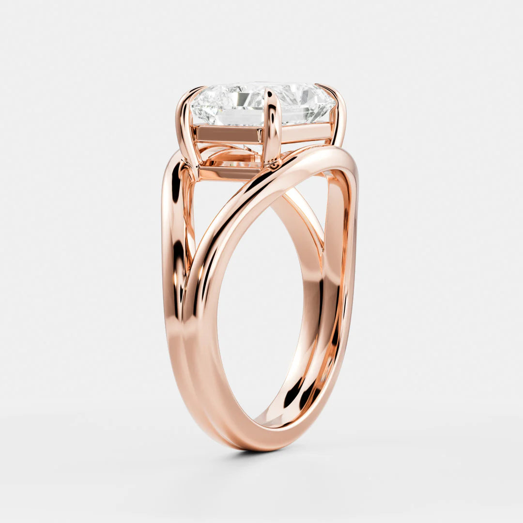 Princess Cut Lab-Grown Diamond Solitaire Engagement Ring with Split Shank