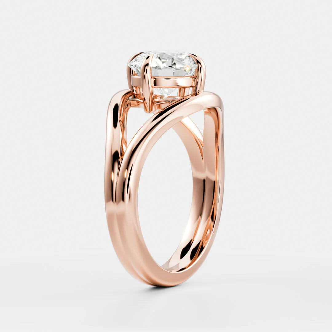 Cushion Cut Lab-Grown Diamond Solitaire Engagement Ring with Split Shank