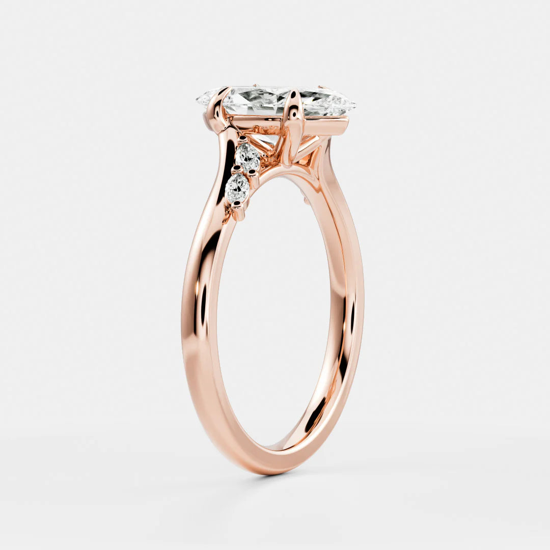 Marquise Lab-Grown Diamond Cluster Bypass Engagement Ring