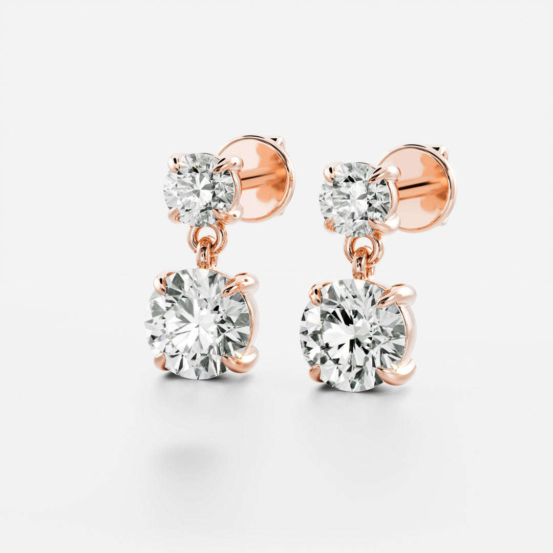 The Stella Round Brilliant Lab-Grown Diamond Drop Earrings