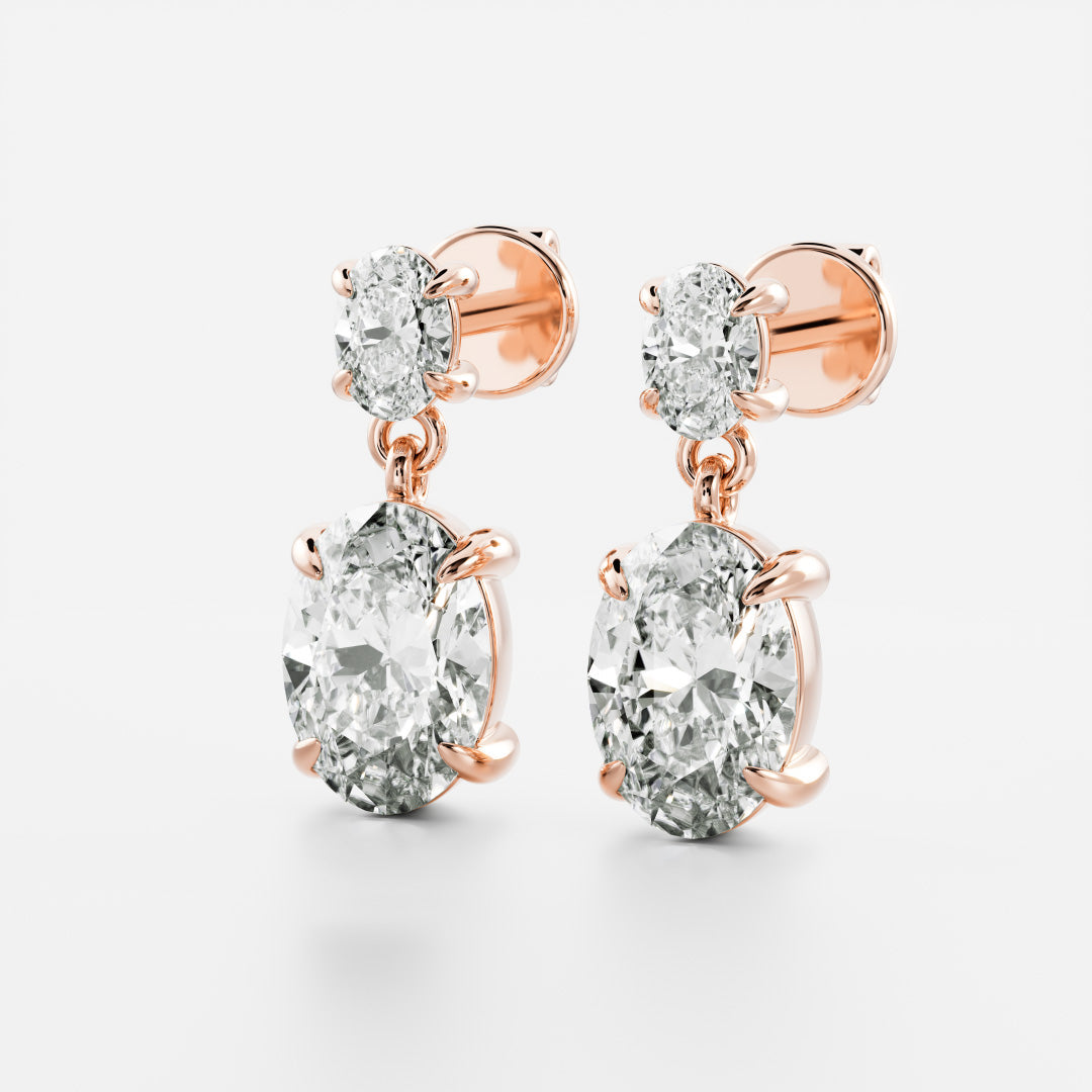 The Aria Oval Cut Lab-Grown Diamond Drop Earrings