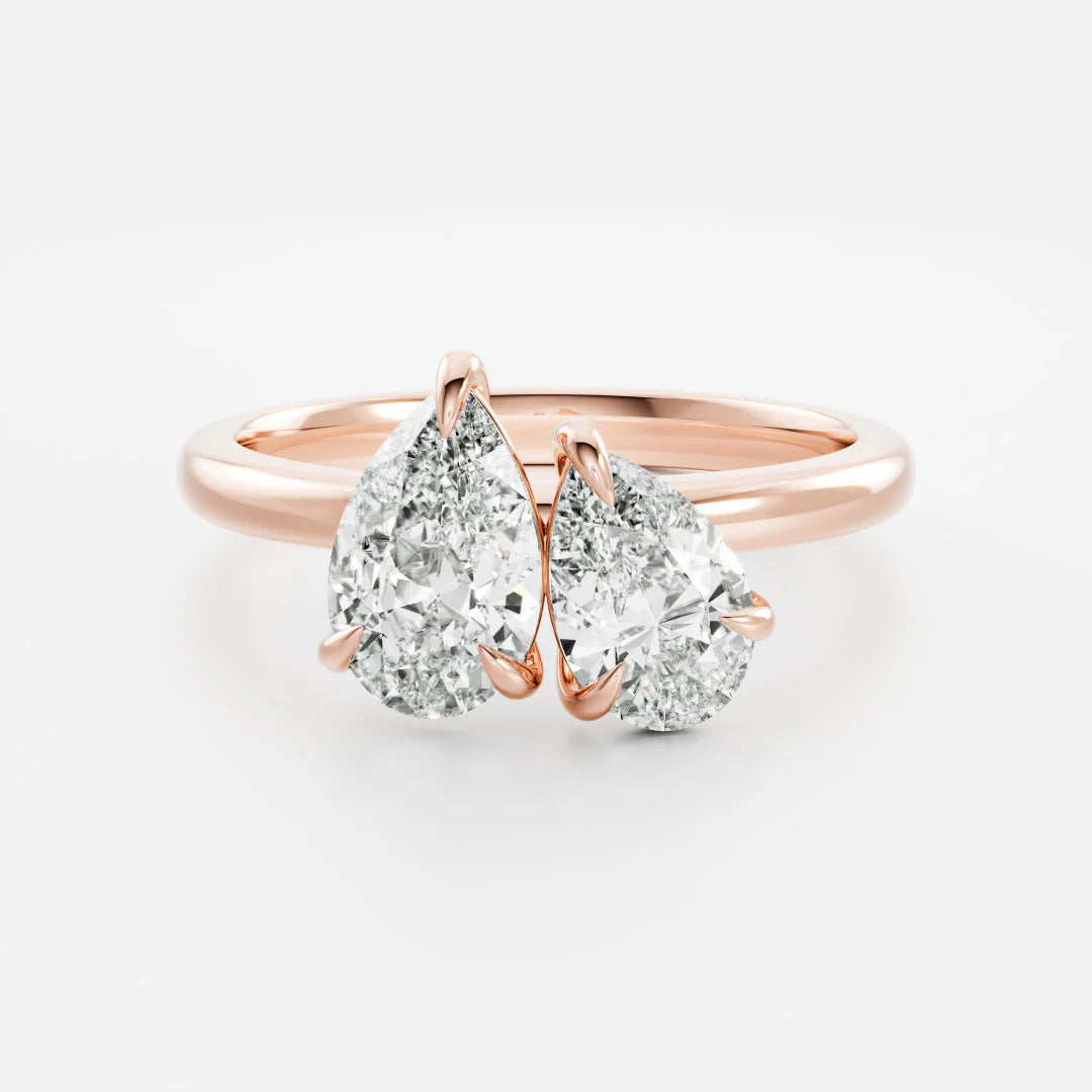 Twin Pear Lab-Grown Diamond Toi et Moi Engagement Ring