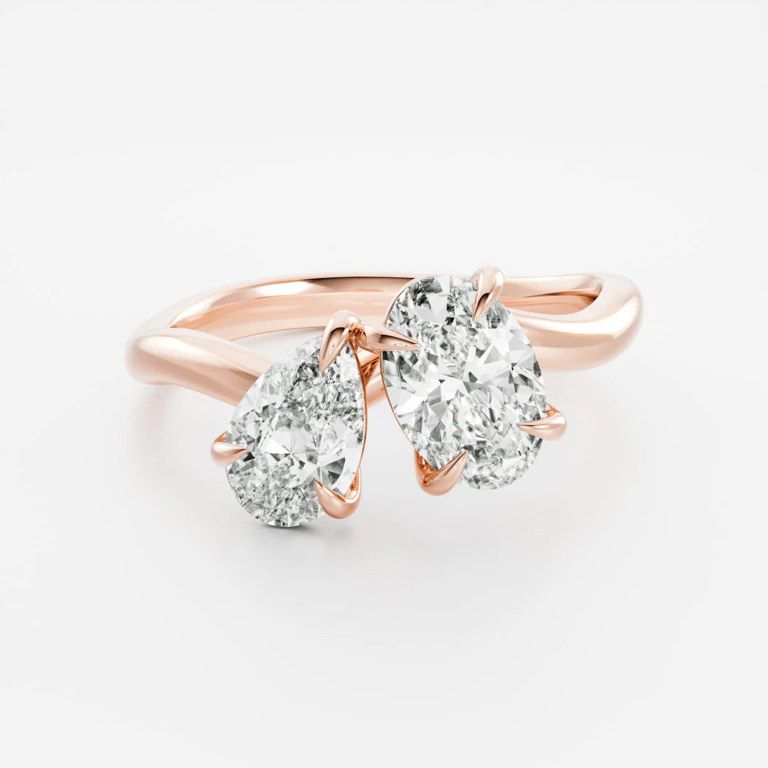 Pear & Oval Lab-Grown Diamond Toi et Moi Engagement Ring