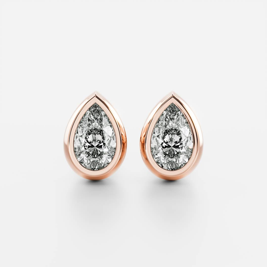 The Seraphina Bezel-Set Pear Cut Lab-Grown Diamond Studs