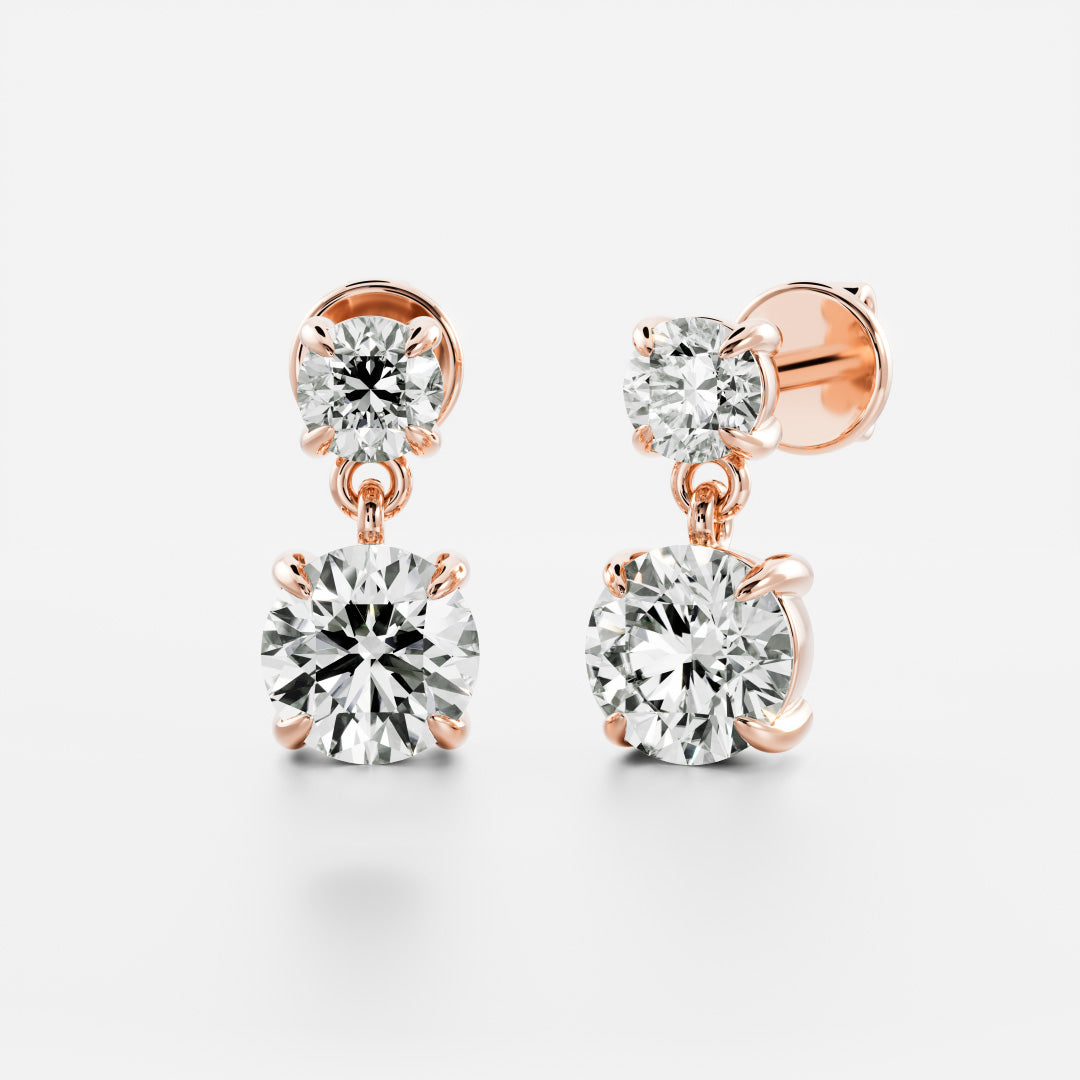 The Stella Round Brilliant Lab-Grown Diamond Drop Earrings