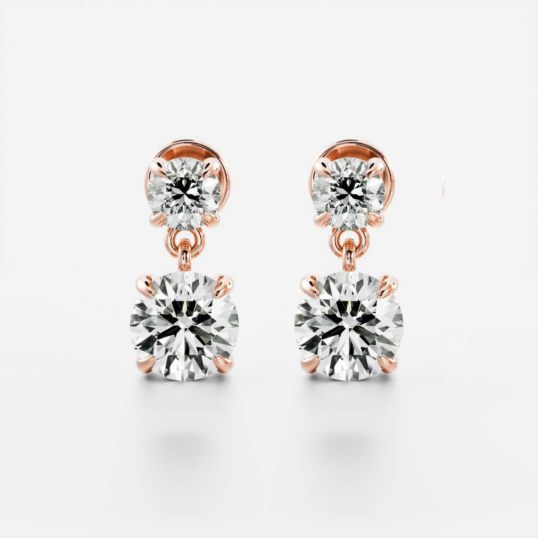 The Stella Round Brilliant Lab-Grown Diamond Drop Earrings