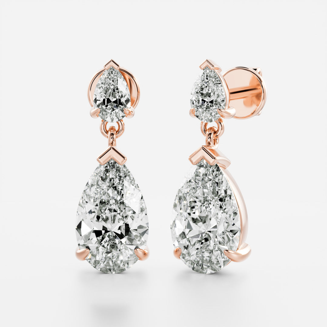 The Seraphina Pear Cut Lab-Grown Diamond Drop Earrings