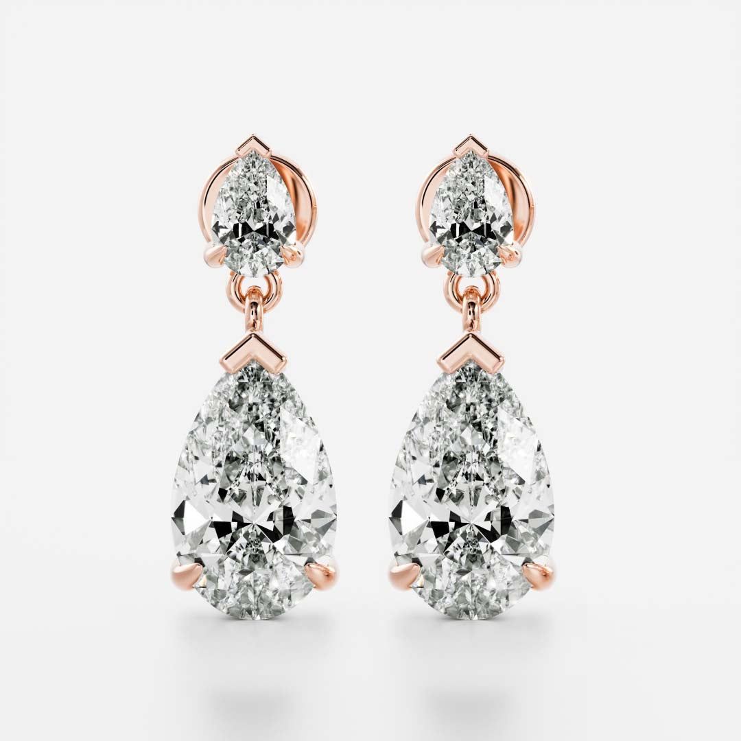The Seraphina Pear Cut Lab-Grown Diamond Drop Earrings
