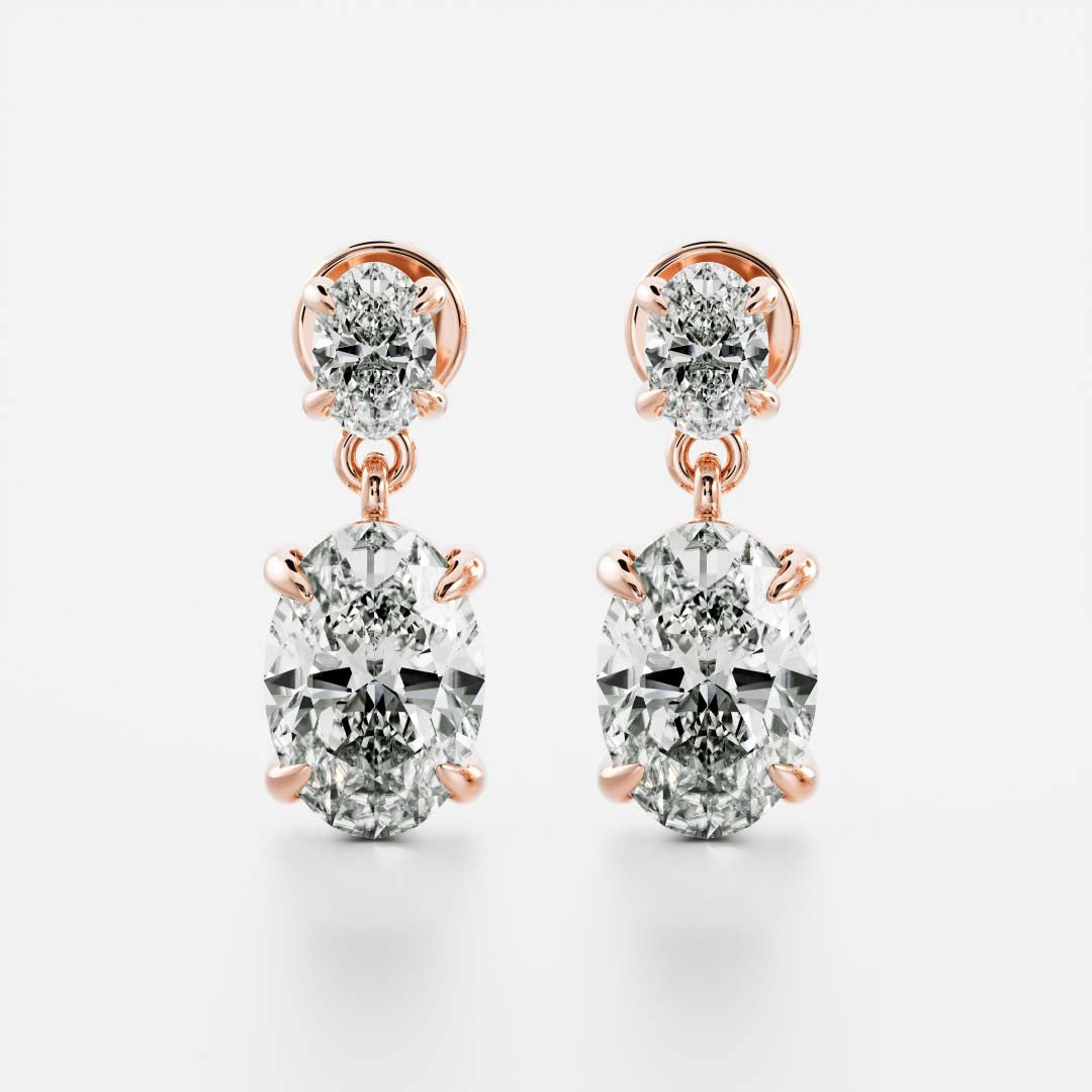 The Aria Oval Cut Lab-Grown Diamond Drop Earrings