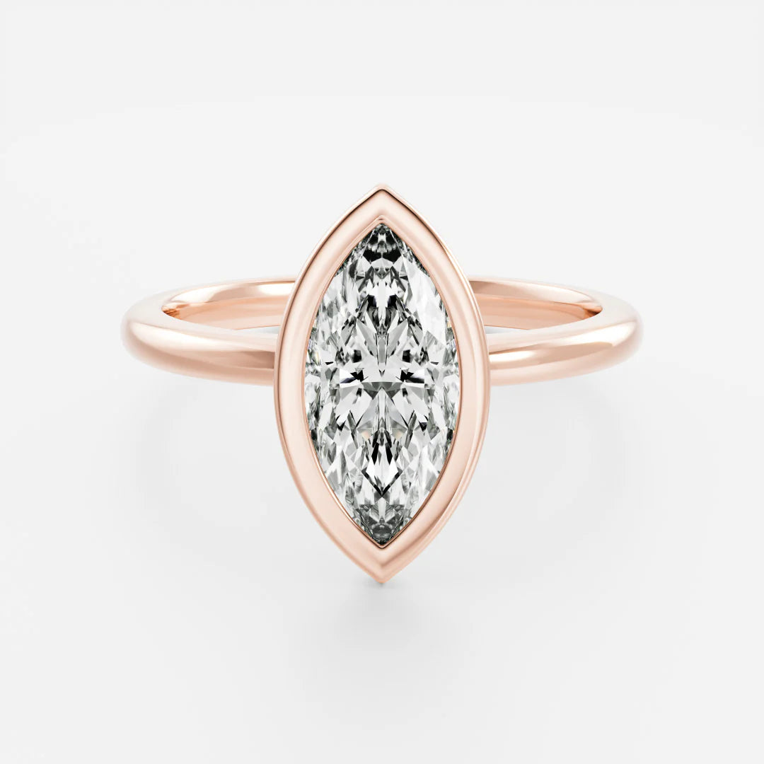 Marquise Lab-Grown Diamond Full Bezel Engagement Ring