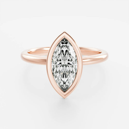 Marquise Lab-Grown Diamond Full Bezel Engagement Ring